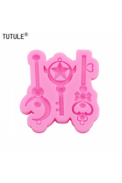 Choice1 سلسلة مفاتيح وردية اللون قابلة للتغيير من السيليكون، مصنوعة من راتنج ...