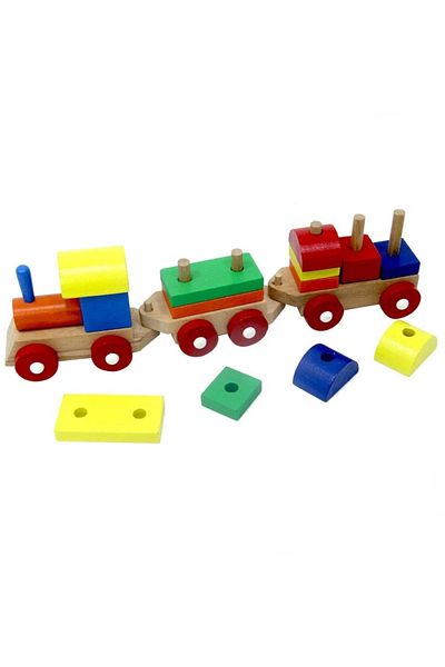 Finetoo Children's Playwood Educational Wooden Bultak Train