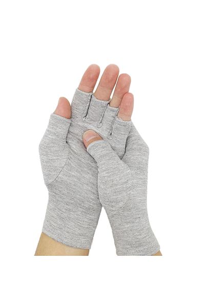 Choice L Gray 1Pair Premium Bamboo Gloves, Compres Bamboo Arthritis Gloves,Compres Gloves for Women Men,Fin