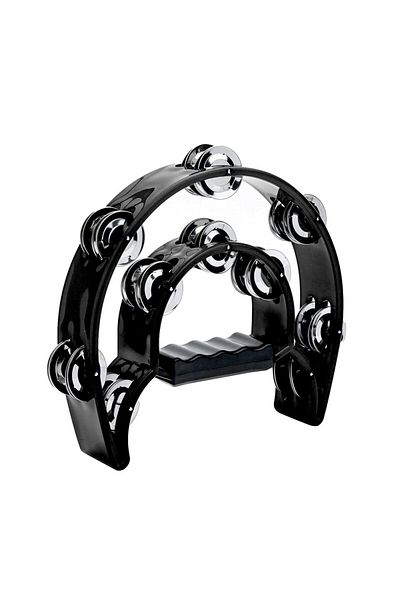 Choice Black Tambourine Double Row Metal Jingles Hand Held Percussion Half-moon Tambourines Musical Instrum