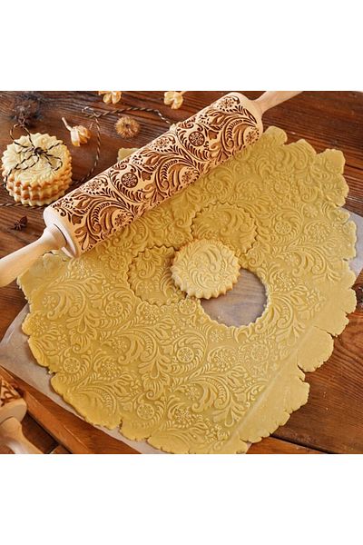 Arjmide 028 35x4.5cm European Retro Flower Window Grilles Deep Engraved Wooden Embossed Cookies Roll