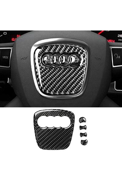Choice Car Steering Wheel Ring Trim Carbon Fiber Sticker Cover Decoration Auto Accessories For Audi A4 B...