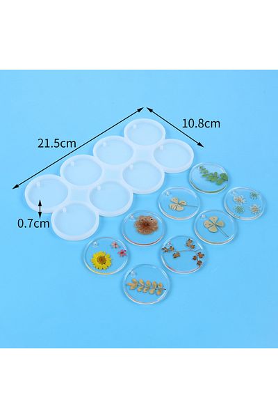 Choice 8/12pcs Round Oval Pendants Resin Mold Diy Crystal Epoxy Earring Charms Silicone Mold for Jewelry...