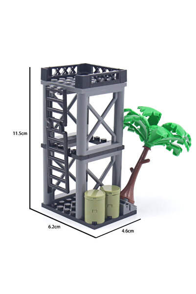 Choice1 لا يوجد صندوق Hot MOC World Sentry Post برج المراقبة شجرة مشهد الحرب مدينة عسكرية مكعبات بناء كلاسيكية