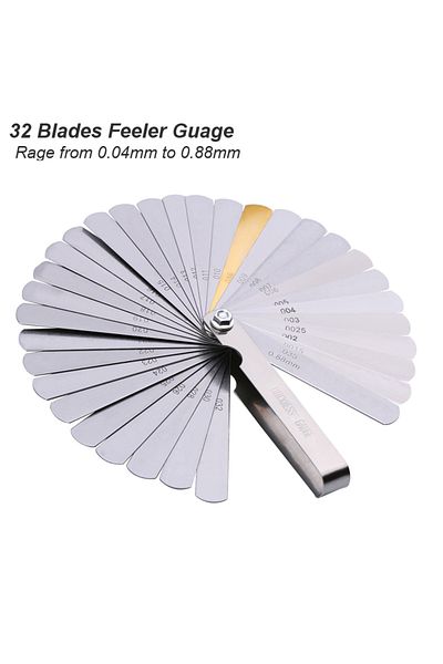 Choice Feeler Guage Metric Thickness Feeler Gauge 32 Blades Set Tappet With Brass Gap Measure Tool Range 0.