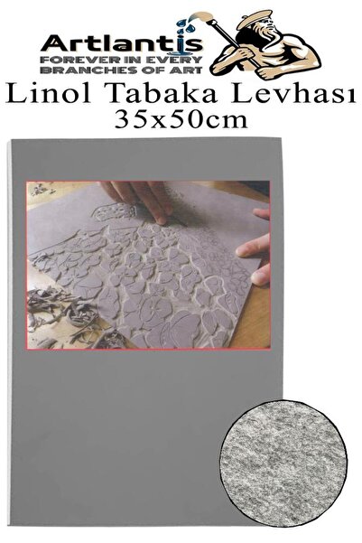 Artlantis Linol Tabaka Levhası 35x50 cm 2mm Gri 1 Adet Linolyum Tabaka Gri Li...
