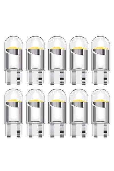 Choice 10 قطع بيضاء W5W LED T10 WY5W LED لمبات ضوء السيارة Cob سيارة إسفين أضواء وقوف السيارات لوحة ترخيص السيارة لام
