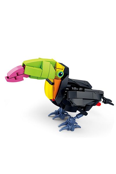 Choice 80060-8 Cartoon Animal Building Blocks Peacock Crane Crow Seagull Oriole Assembly Educational Puzzle