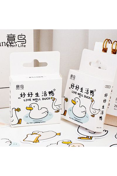 Choice A Etori Life46pcs/pack Good Life Duck Album Decorative Stickers Self-adhesive Stickers For Diy Stud.