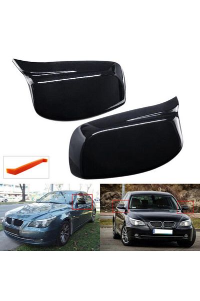Choice Gloss Black 2pcs For Bmw E60 E61 E63 E64 2004-2007 Gloss Black Wing Rearview Mirror Cover Caps