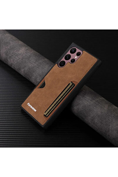 Choice Galaxy S25 or S24 Brown Retro Card Leather Case for S26 S25 S24 Ultra ...