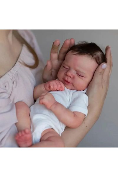 BZDOLL 48cm Realistic 48cm Soft Silicone Asleep Reborn Baby Doll With 3d-painting Skin, Alive 19inch