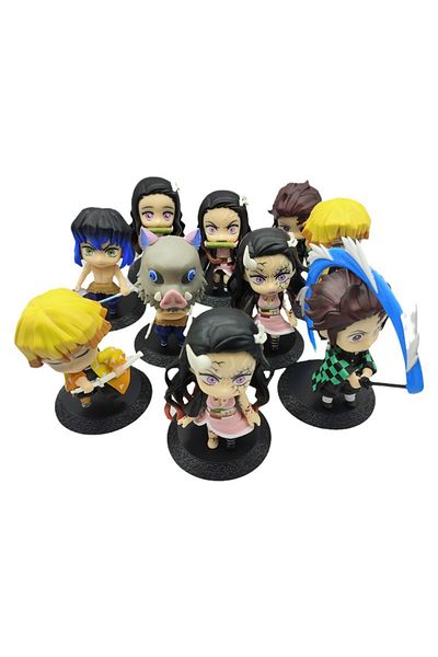 Choice Pack By Bag 10pcs/set Anime Demon Slayer Kamado Nezuko Kamado Tanjuurou Battle Version Action Figure