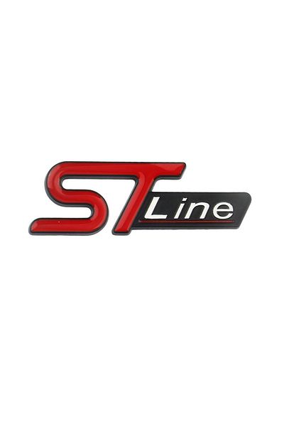 Choice ملصق 80x28 مم أحمر أسود ثلاثي الأبعاد معدني شعار St Line شعار شارة شبكة أمامية للسيارة ملصق صندوق السيارة لـ Puma Ku