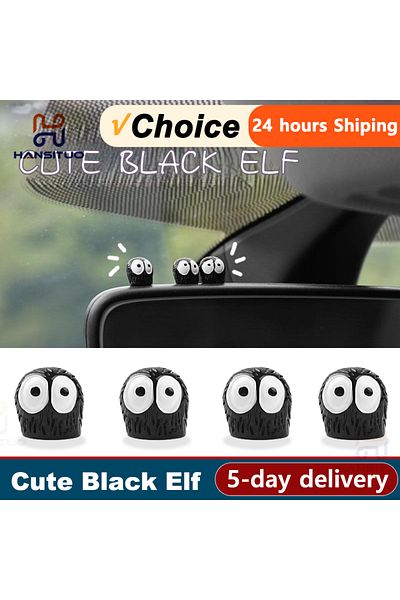 Choice 5/10/20/50pcs Cute Black Elf Car Interior Decoration Funny Auto Center Console Rearview Mirror Or...