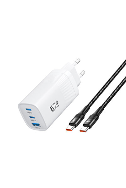Choice1 EU Plug With Cable 67W GaN USB Type C Charger Quick Charge QC3.0 PD3....