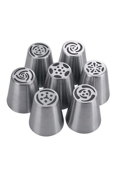 Choice 7pcs 7pcs Icing Piping Nozzles Kitchen Accessories Baking Accessory Home Bakery Using Stainless Stee