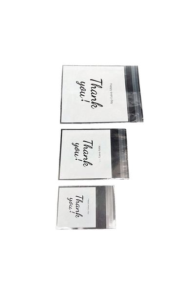 Choice 10x10cm Other White 100pcs 3 Sizes Thank You Printed Opp Self-sealing Bags, Small Gift Bags For Gift