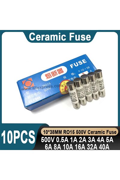 Choice 20a 10 Pcs 10pcs 10x38mm Ceramic Fuse 10*38mm 500v 500ma 0.5a 1a 2a 3a 4a 5a 6a 8a 10a 16a 20a 25a 3