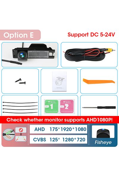 Choice 175 Degree-1080p Jansite Ahd 1080p 175° Car Rear Camera Fisheye Lens With Bracket For Opel Astra H J