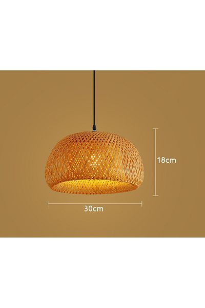 MOLDEN Style A Bamboo Lantern 30cm Pendant Lamp Natural Rattan Wicker E27 Led Chandeliers Hand-woven Lampsh