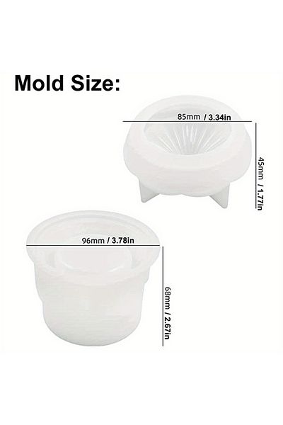 Choice Mold 1set Resin Jar Silicone Casting Mold With Lid, Carousel Shape Can Pen Holder Mould Epoxy Molds