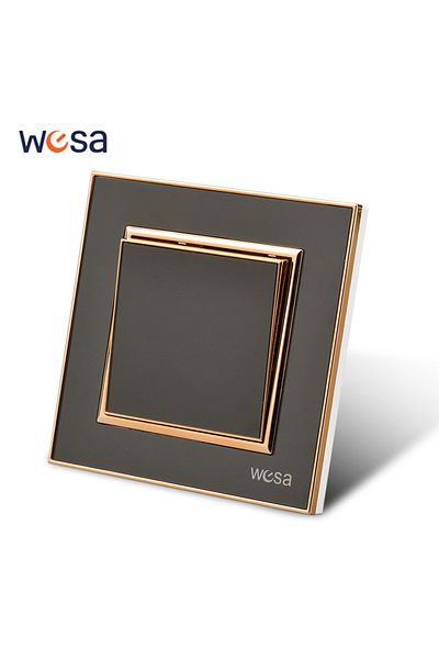 Choice Eu Standard 1 Gang 1 Way Switch Wesa Black Mirror Acrylic Wall Light Switch Flame Retardant Panel Bu