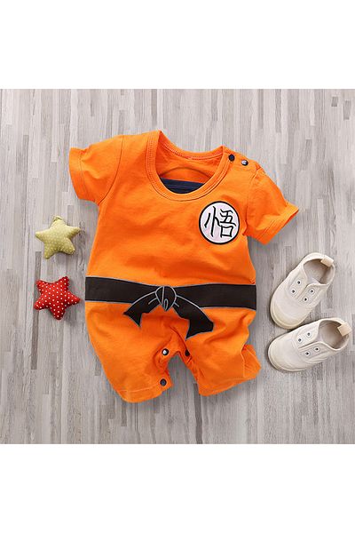 Choice 0-3m 59 Orange Dragon Ball 0-18 Baby Jumpsuit Anime Goku Vegeta Role-playing Cotton And Soft Summer