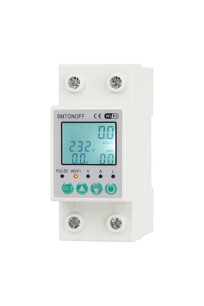 Choice Tuya WiFi 2P 63A Bi-directional Measuring Prepaid kWh Meter Auto-reclosing Over under Voltage Cur...