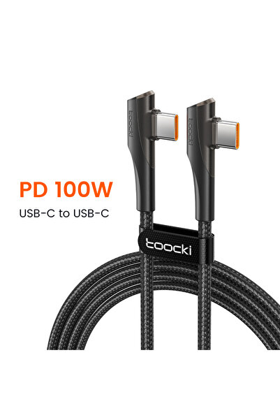 Choice كابل شحن سريع من نوع USB-C بطول 2 متر وقوة 100 واط من توكي، أسود اللون...
