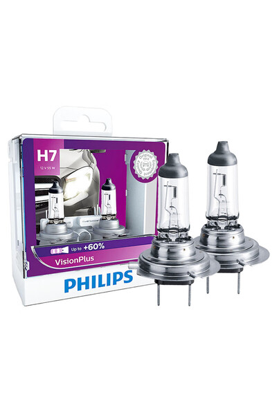 Philips H7 H7 VisionPlus 12V 55W PX26d Halogen Car Headlight VP +60% Bright Auto Lamps Original Ligh