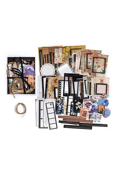 Choice D Jianqi 85pcs Vintage Decor Scrapbook Sticker Materials Paper Combo Kit Diy Junk Journal Collage P.