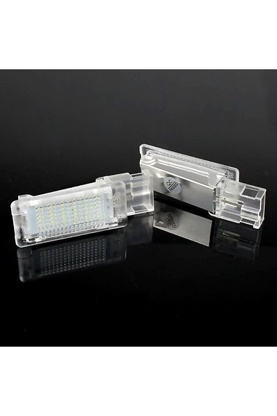 APMATAUTO 6000k قطعتان من مصابيح LED بيضاء اللون قطعتان من مصابيح LED الداخلية لحجرة القدمين لسيارة فولكس فاجن جولف 5/6/7 بلس بولو شيروكو باسات B6