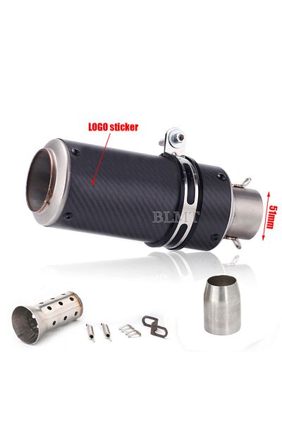 Choice A17-51mm Universal 51/60mm Motorcycle Sc Exhaust Inox Muffler Carbon Fiber Exhaust With Db Killer Fo