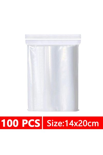 Choice 14x20cm 100 Pcs Thicken Zipper Sealed Bags Clear Plastic Storage Bag For Small Jewelry Food Packing
