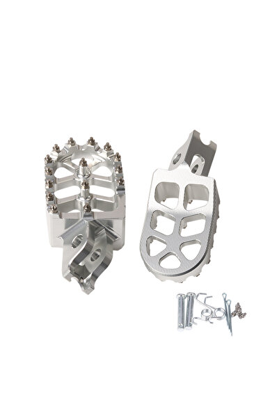 Choice Silver Motorcycle FootRest Footpegs Foot Pegs Pedals For HONDA CR125 C...