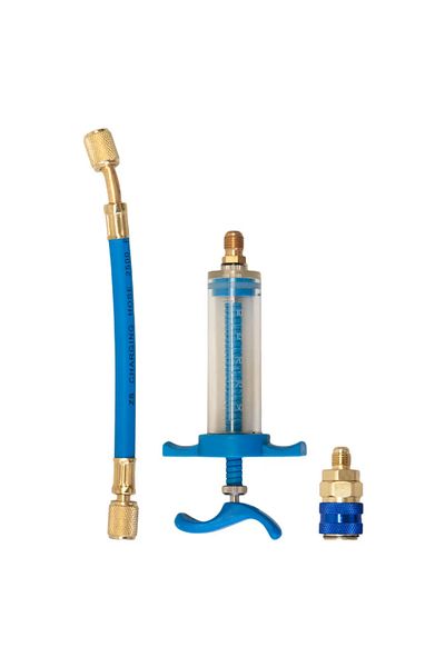 MOJOYCE Style B Car A/c Oil/dye Injector 30ml 1oz With Low Side Quick Coupler Adapter 1/4 Air Conditioning A