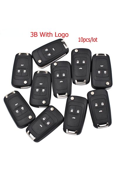 HKOBDII 10pcs/Lot 3 Button Flip Folding Key Shell Case Fob for Chevrolet Aveo Cruze Uncut Blade