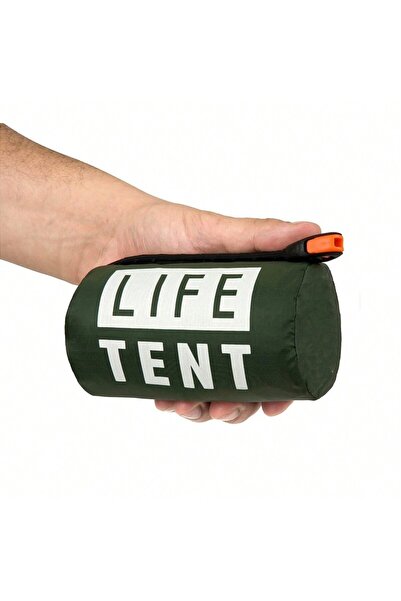 Choice طقم خيمة طوارئ خضراء لشخصين مع خيمة أنبوبية من مادة مايلار وكيس نوم خارجي مقاوم للماء