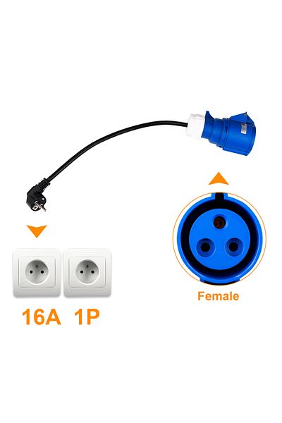 Choice Eu Plug Ipengen Ev Charger Cee Female Plug 3 Pins Adapter Waterproof Connection Wallmount Socket Con