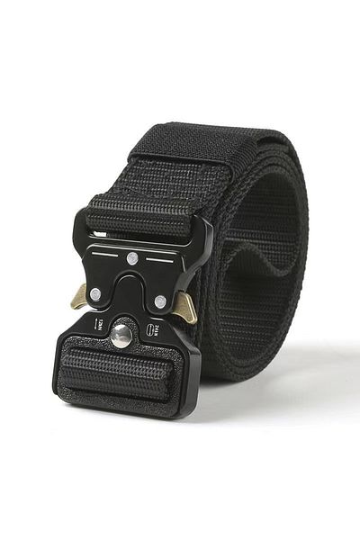 Choice Black Men's Belt Metal Male Belt Canvas Belts Big Size Outdoor Sport Nylon Belts Oversized