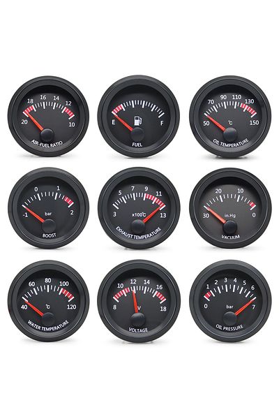 Choice 52MM Gauge 12V Water Temp Oil Temp Gauge Oil Press Fuel Volts Gauge Air Fuel Ratio Boost Exhaust ...