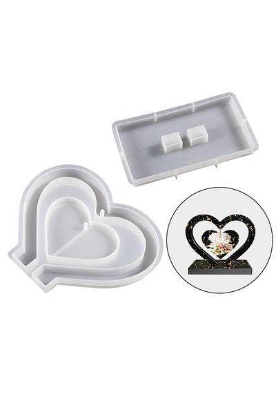 Choice 01 Diy Love Heart/christmas Tree Shape Hanging Photo Frame Silicone Moulds Handmade Casting Molds D