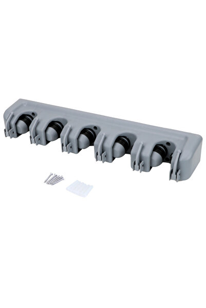 Choice حامل ممسحة بلاستيكي أسود مقاس 5 و6 بوصات مع خطاف مكنسة مثبت على الحائط...