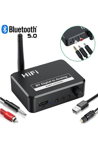 Choice محول محول رقمي إلى تناظري DAC للصوت الرقمي SPDIF Toslink إلى 3.5 مم 3.5 AUX Jack...