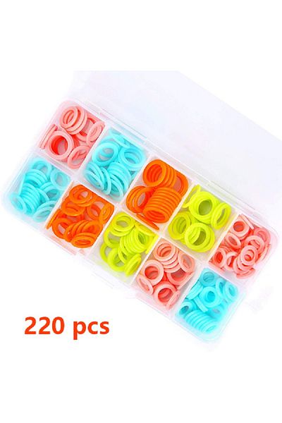 Choice Type 2 180/220pcs Colorful Knitting Stitch Markers Rings Knitting Crochet Locking Rings With Portabl