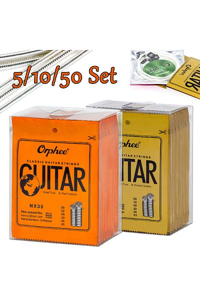 Orphee 10/50 Set Orphee Classical Guitar Strings Silver Plated Wire Nylon Strings NX Series 6pcs/Set Beg...