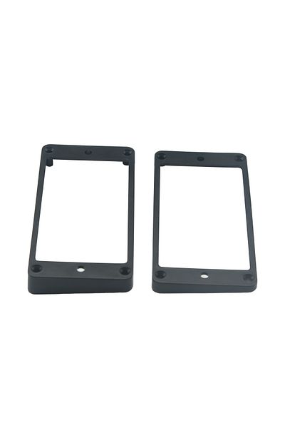FLEOR Black Set 2pcs Plastic Curved Humbucker Pickup Mounting Rings Neck & Bridge Pickup Frames Set