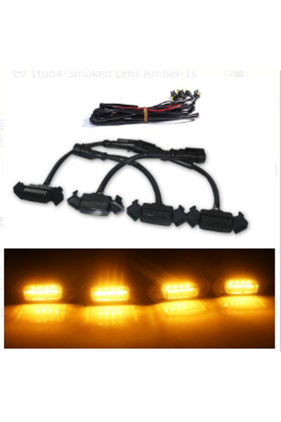 NLpearl Smoked Shell Yellow 4pcs Car Front Led Grille Light For Toyota Tacoma 2016-2019 Trd Pro Amber White