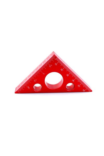 MDNG Red Precision Angle Ruler, Triangle Ruler, Metric Inch Scale, Aluminum Alloy Right Angle Ruler, Mult
